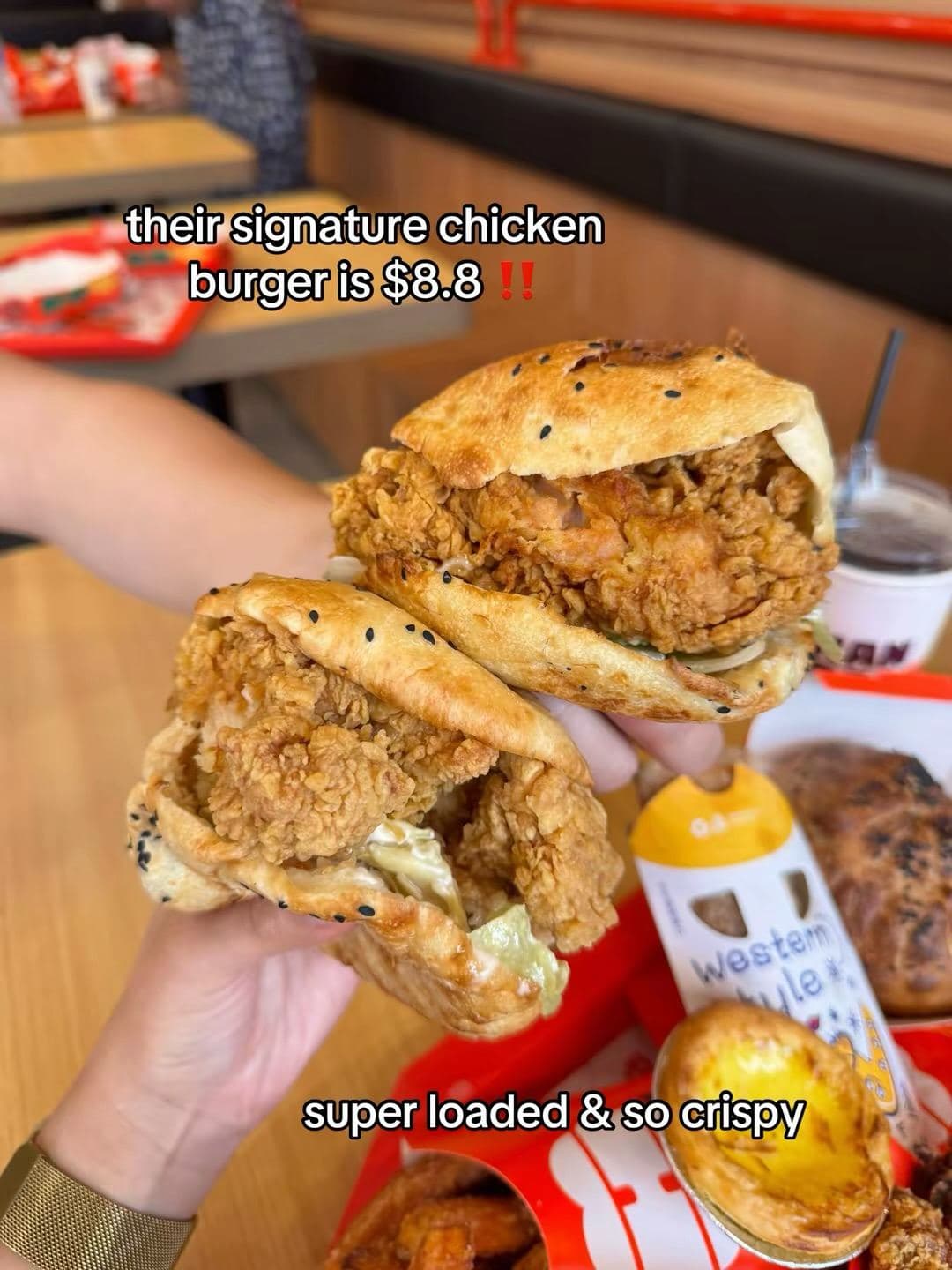 The crispy chicken burger